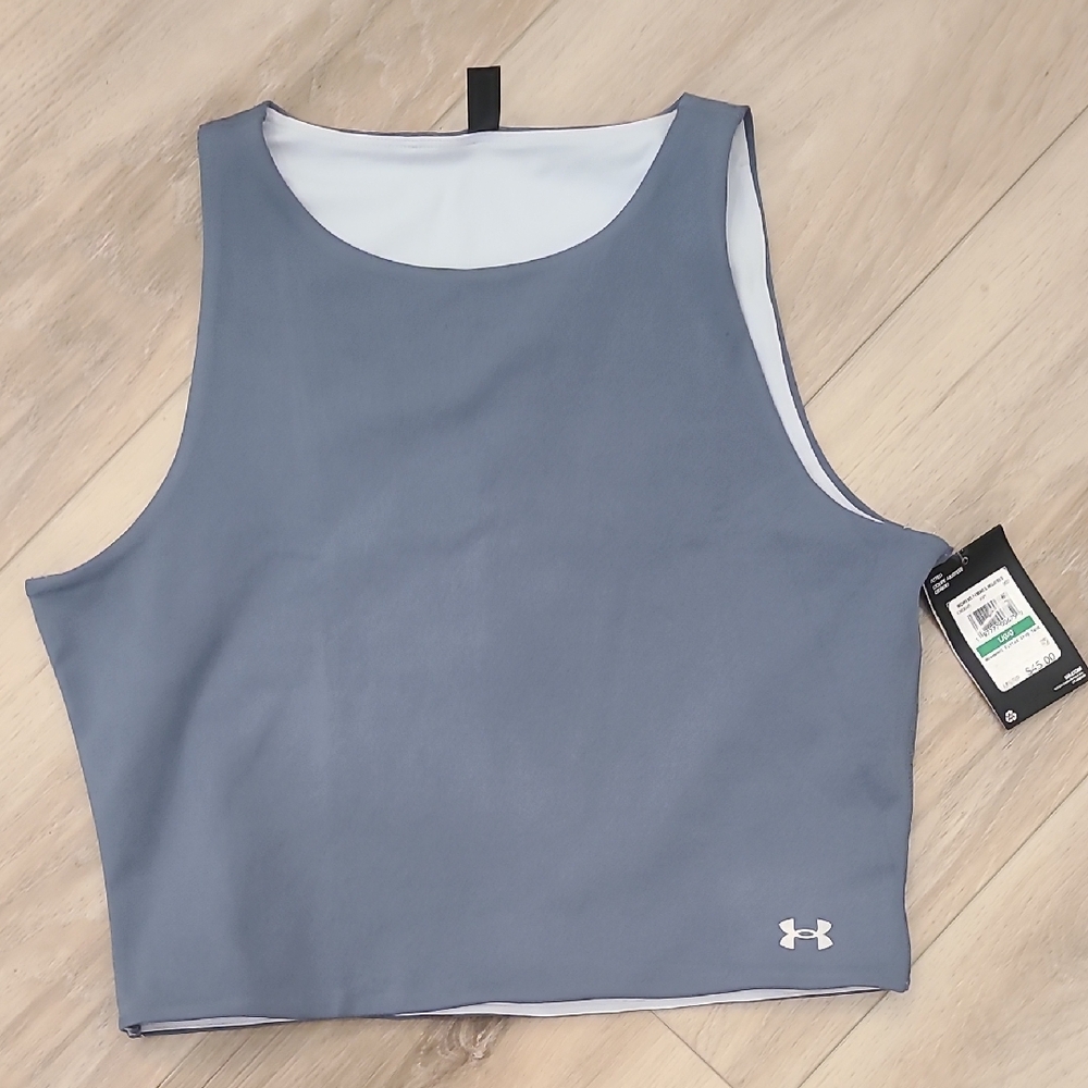 Under Armour Steel Blue Crop Top NWT